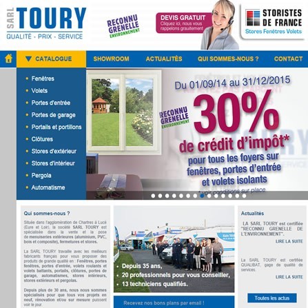 Site internet de la société Toury à Chartres