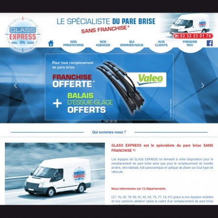 Refonte du site Glass Express, le spécialiste du pare-brise sans franchise